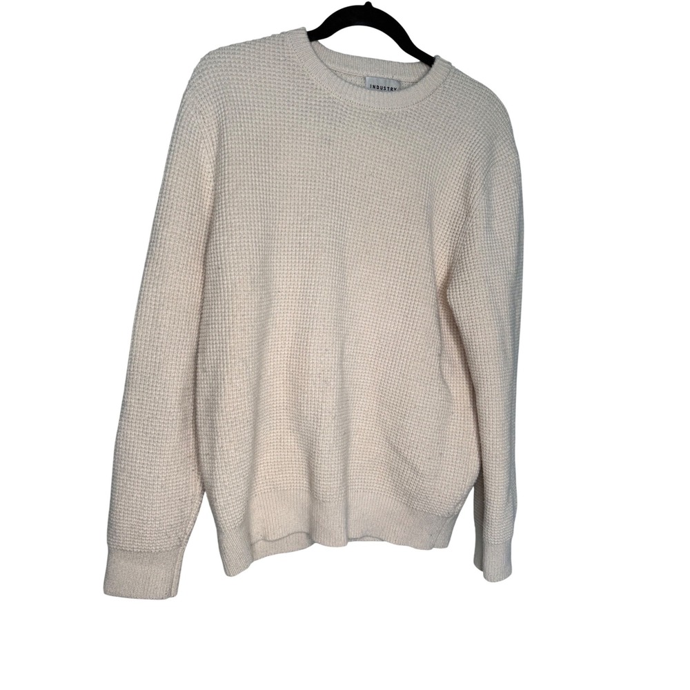 Industry cream waffle‎ knit sweater Men's pullover sweater classic